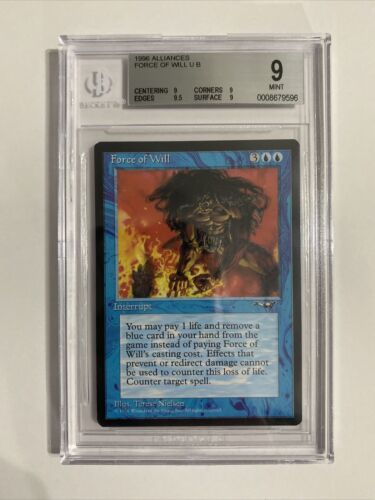 Force Of Will Alliances Rare MTG Beckett Graded BGS 9 Mint Force Of Will Alliances Rare MTG Beckett Graded BGS 9 Mint