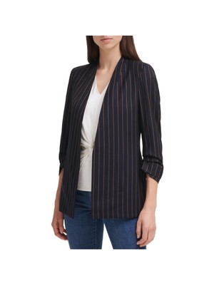 

TOMMY HILFIGER Женский темно-синий пиджак с открытым передом и рукавами 3/4 для работы, Navy, H16JS925