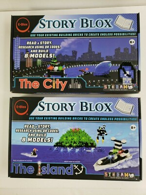 E-Blox Story Blox The City The Island 2 Sets Building Bricks Bricks Models NEW