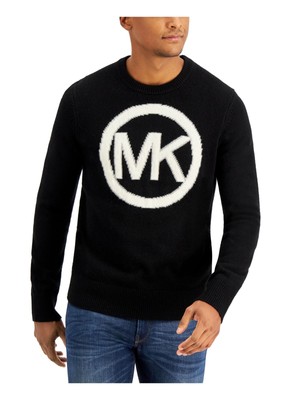

MICHAEL KORS Мужской черный пуловер с круглым вырезом классического кроя