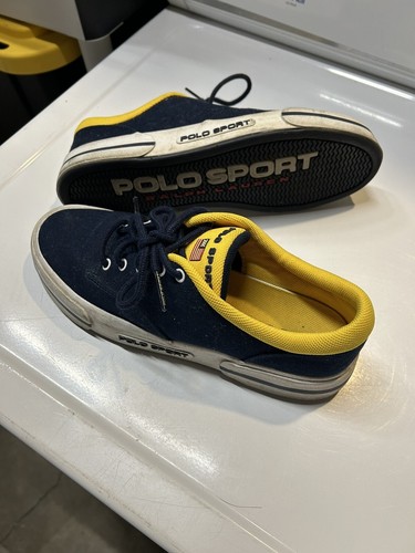 靴 POLO RALPH LAUREN made in USA Vintage Ralph Lauren Men's Polo Canvas Laced Yellow Shoes