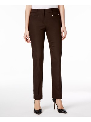 

JM COLLECTION Женские коричневые узкие брюки для живота с панелью управления Petites, Коричневый, 52177JMP