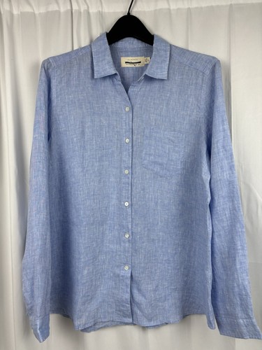Ply The Waters Guideboat Co 100% Linen Button Down Shirt