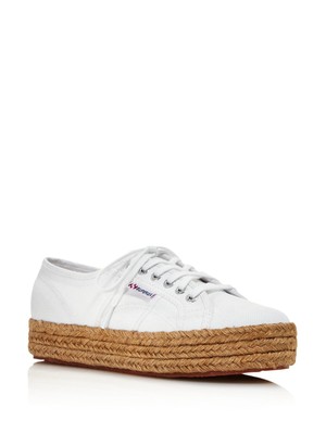 

Женские белые эспадрильи SUPERGA Cotropew с круглым носком на платформе 39,5, Белый, S00CF20