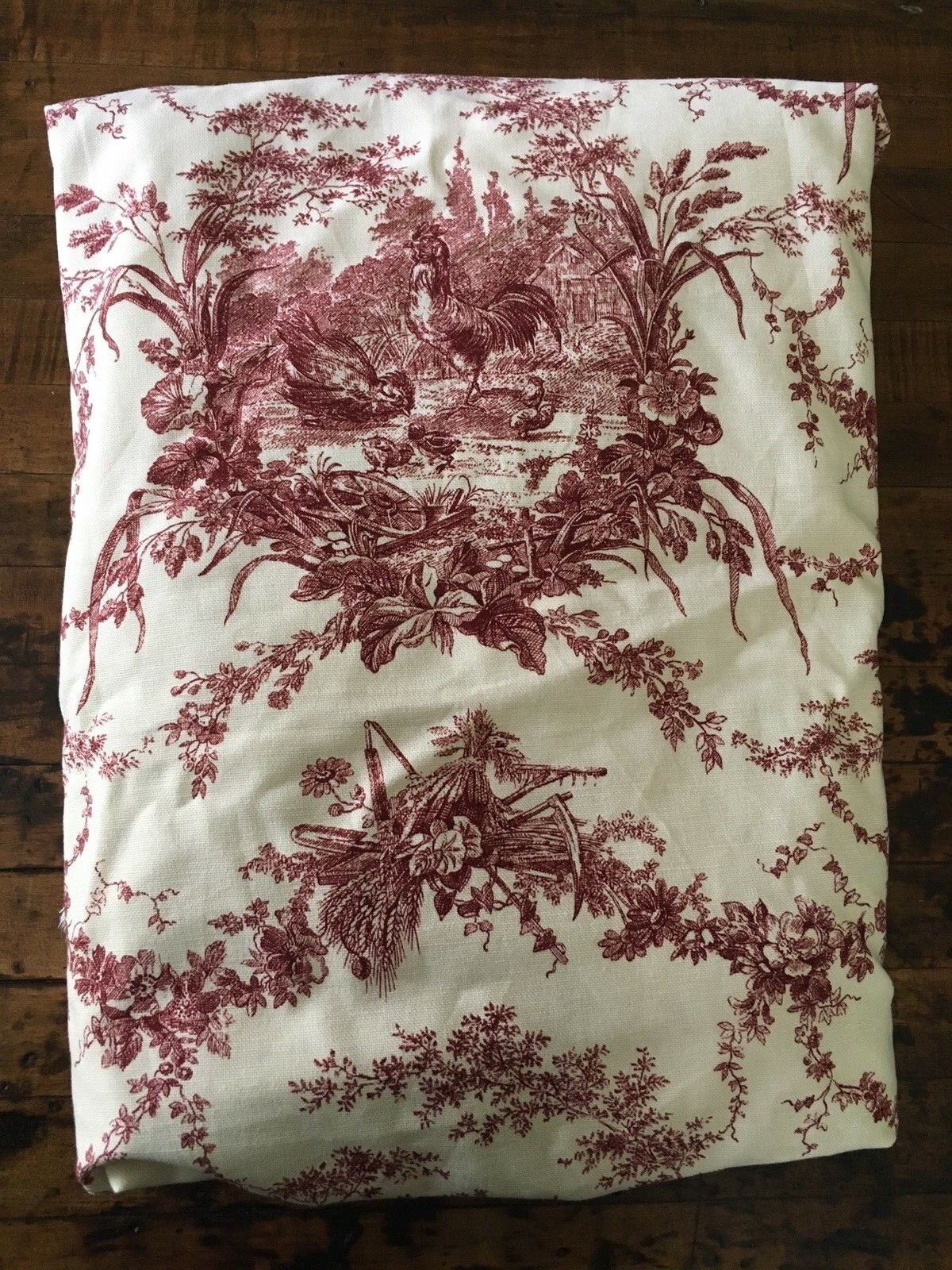 6 Yards Rare Discontinued Waverly Le Petite Ferme Toile Fabric Farm Scene