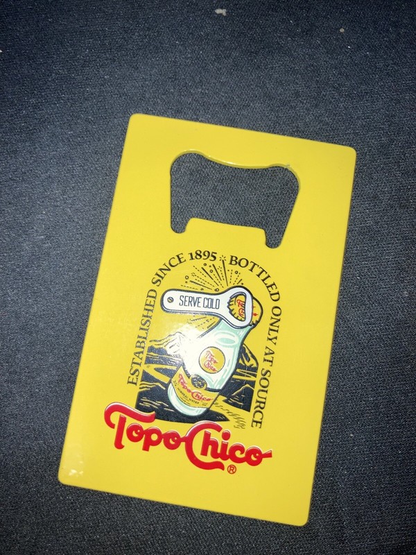 BOTTLE OPENER Topo Chico Yellow Square Metal Genuine