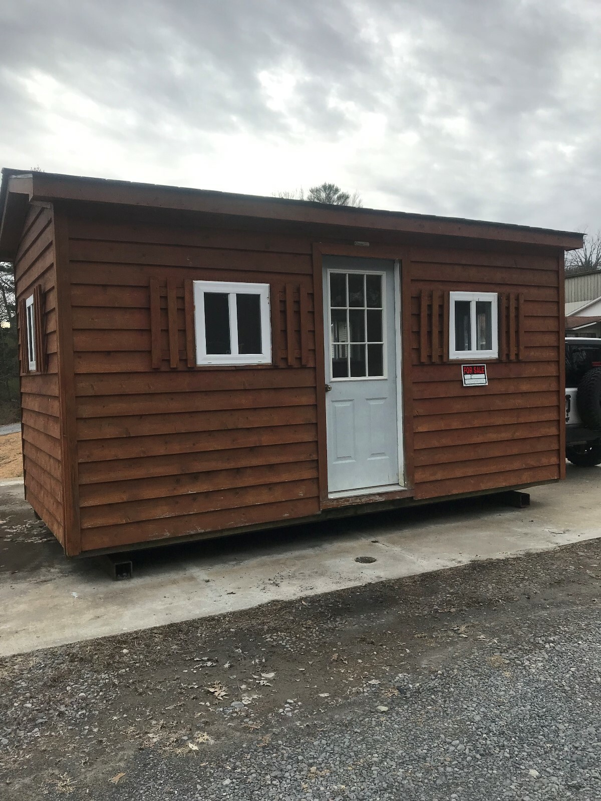 Storage Shed 8 x 12 Cedar sided Inside finished & wired for electric