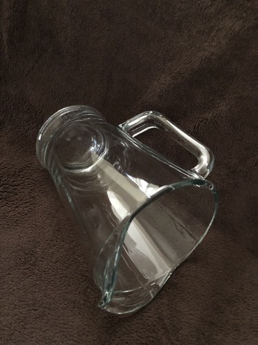 vintage clear heavy glass pitcher MEXICO