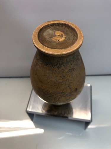 Rare OLD ANTIQUE CHINESE Yellow GLAZED EARTHENWARE POTTERY HAN HU VASE CHINA