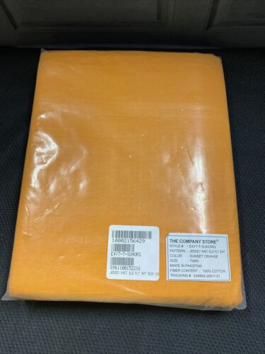 The Company Store  Soft Jersey Knit Flat Sheet Sunset Orange
