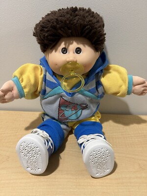 Designer Line Cabbage Patch Kids Doll Flat Top Brown Hair Pacifier HM4 Boy Doll