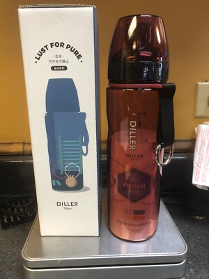 DILLER 700ml Sports Water Bottle with Plastic Water Cup 