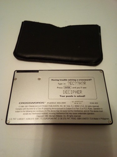 FRANKLIN CROSSWORDS PUZZLE SOLVER CW-40