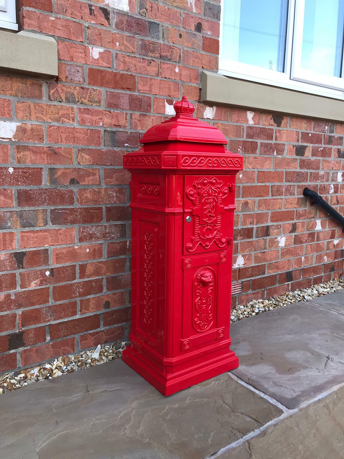 METZ Large Red Letter Box Post Box Mail Letterbox Drop Tall Free