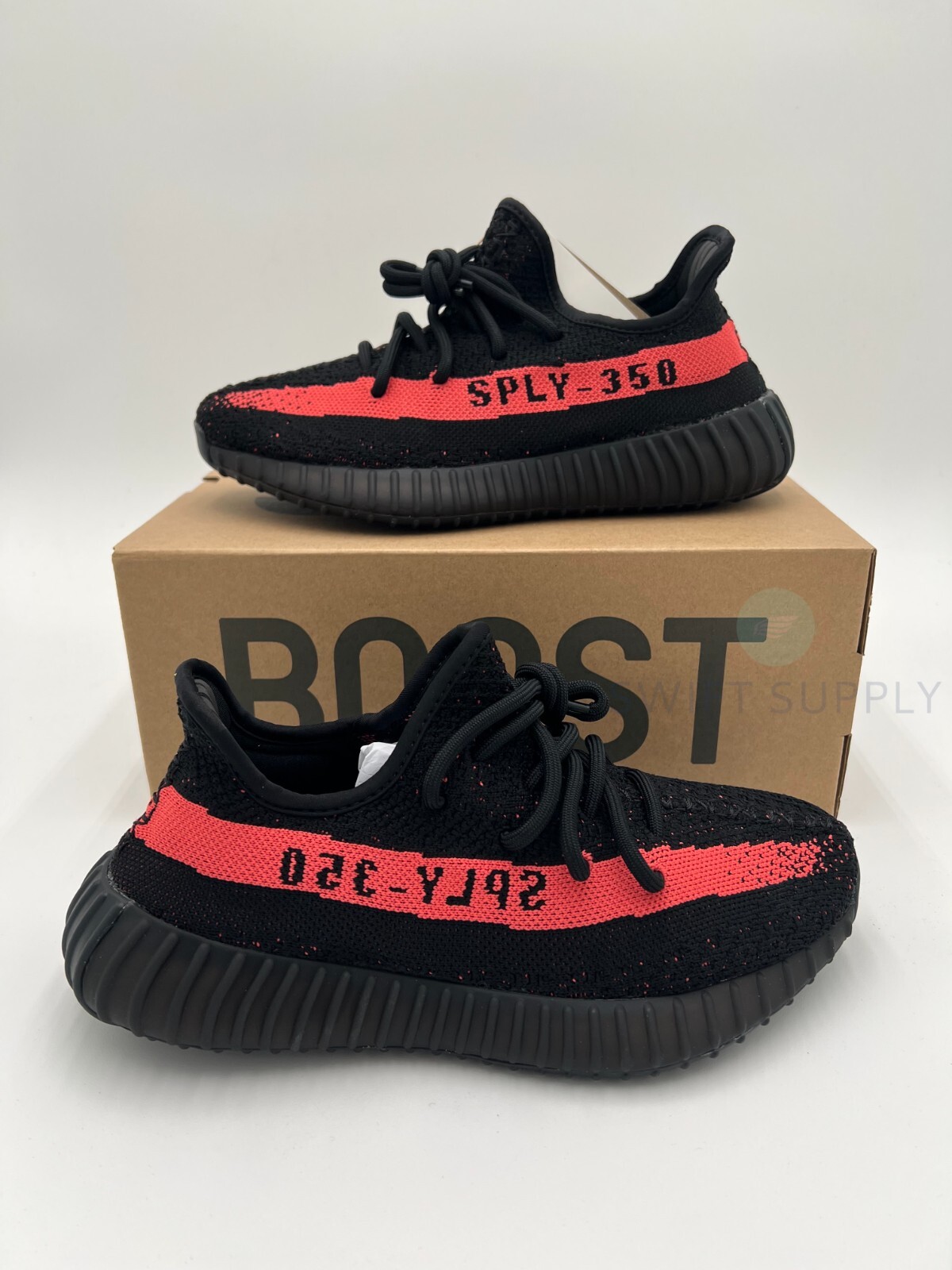yeezy supply 350 black red