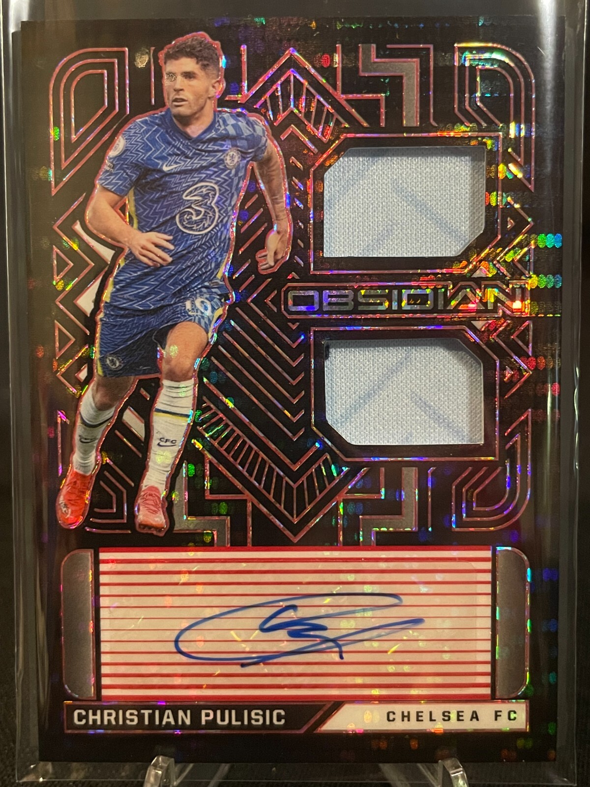 世界6枚！PULISIC プリシッチ MEMORABILIA パッチカード 2021-22 Obsidian Christian Pulisic Dual Jersey Ink Electric
