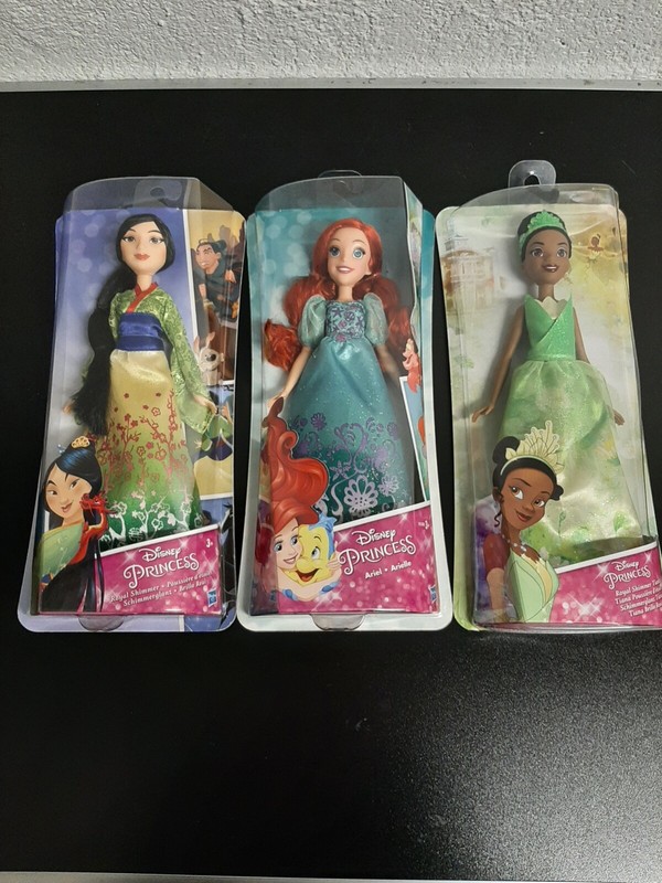 Disney Princess 3er Puppenset Shimmer Shine Hasbro Arielle Tiana Mulan Neu