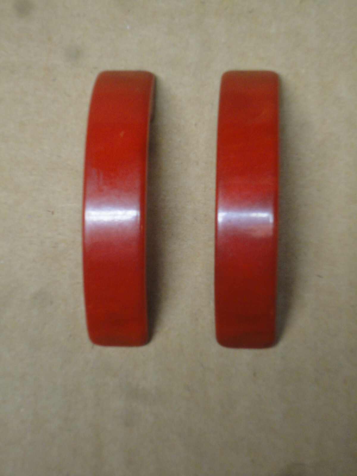 2 Vintage 1930's RED BAKELITE CUPBOARD DOOR DRAWER HANDLE PULLS HARDWARE