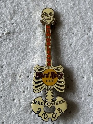 Hard Rock Cafe New Orleans Halloween Black Skeleton Guitar