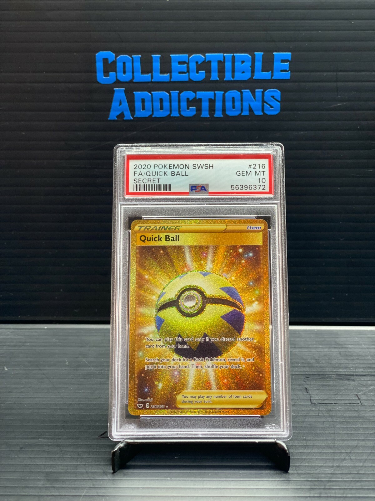 Quick Ball 216/202 Gold Full Art Secret Rare Pokemon Card Quick Ball 216/202 Gold Full Art Secret Rare Pokemon Card