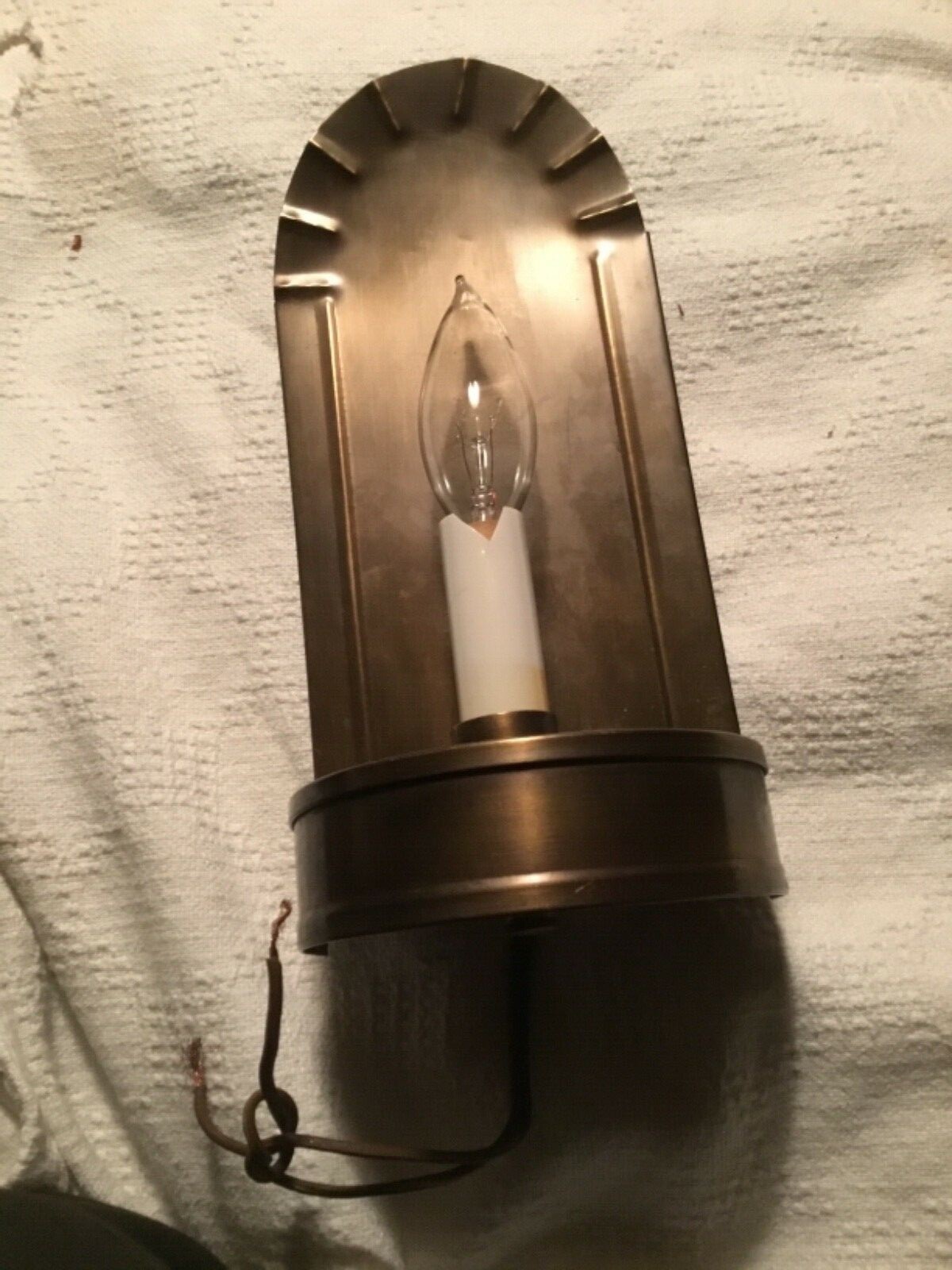 Brass wall sconce electric candle style hall light fixture vintage