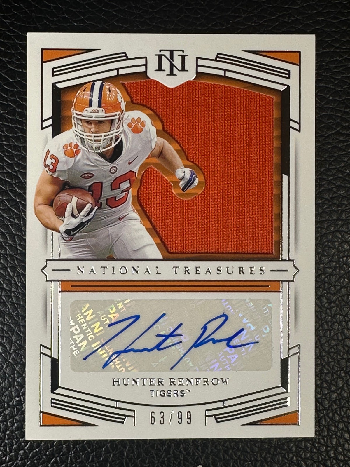 2020 National Treasures Collegiate #93 Hunter Renfrow 63/99 Auto Jersey