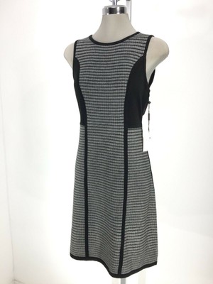 Calvin Klein, НОВОЕ платье-свитер в черно-белую полоску от NWT, облегающее и расклешенное, маленький размер PL