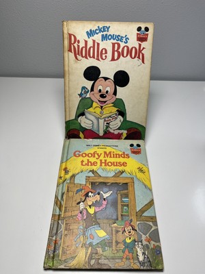 Walt Disney | Goofy Minds the House | Mickey Mouse's Riddle Book | 2 pk |Vintage