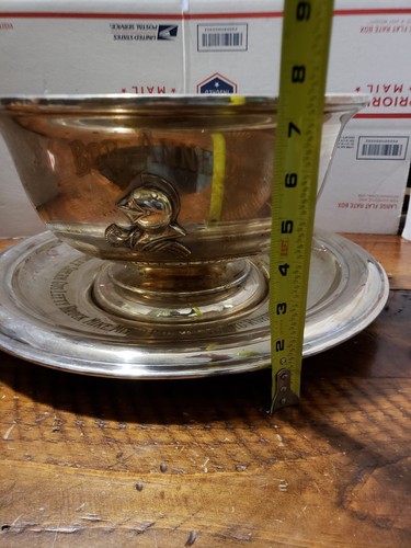 Silverplate L.G. Balfour Trophy Bow and Platel 1960 Fencing?