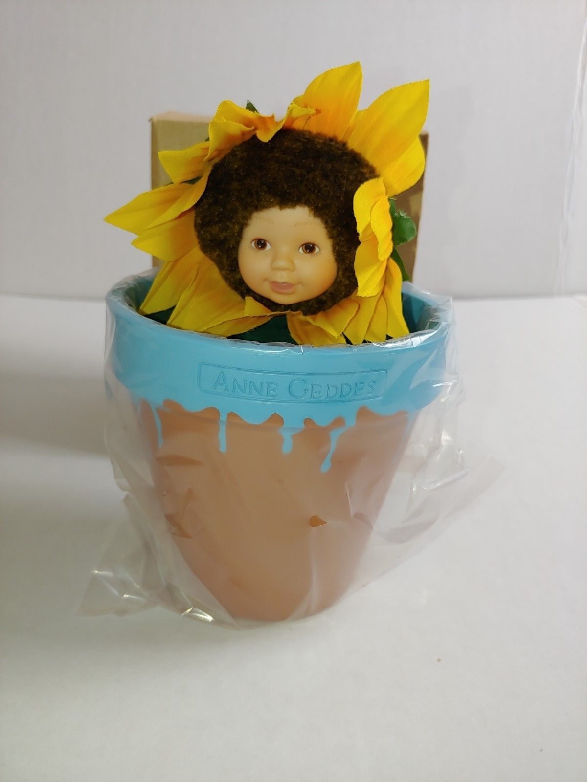 Anne Geddes Baby Sunflower in Flower Pot NIB