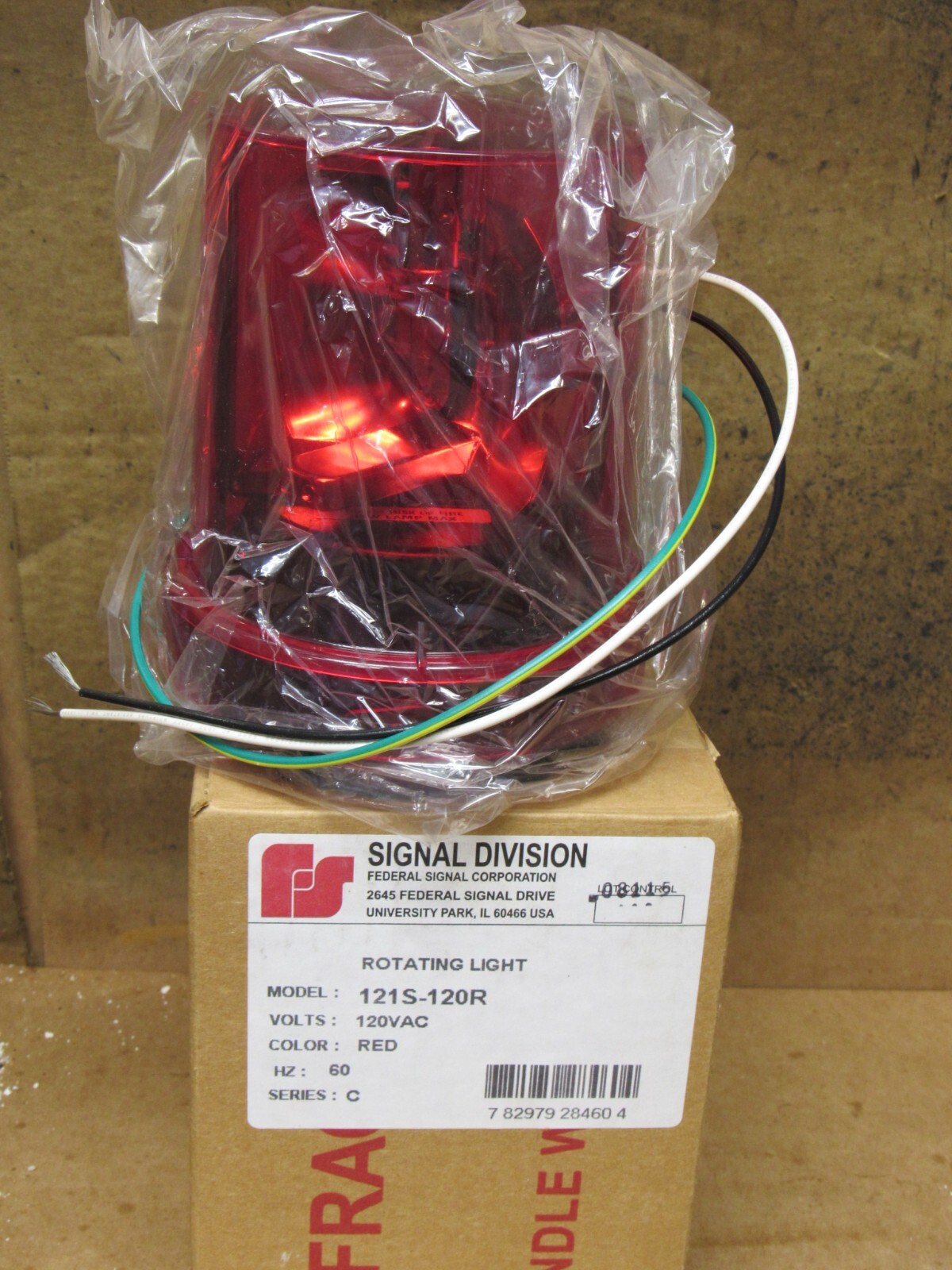 121S-120R Vitalite Rotating Light Red Series C 120VAC 50 121S-120R Vitalite Rotating Light Red Series C 120VAC 50