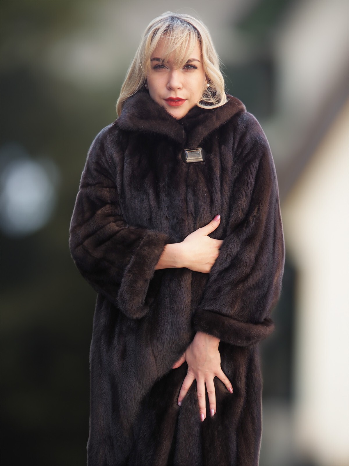  Majestic Mink ミンクベスト ブラック Black Mink Faux Fur Stroller Vest Collections Fabulous-Furs