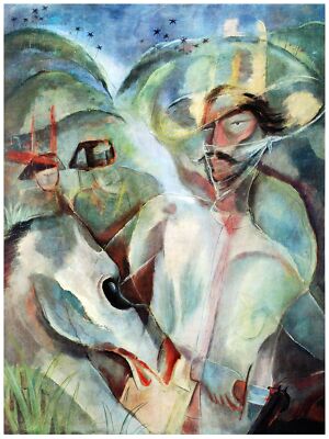 3754.Man with Horse painting Poster.Room wall art design.Home Decorative Art