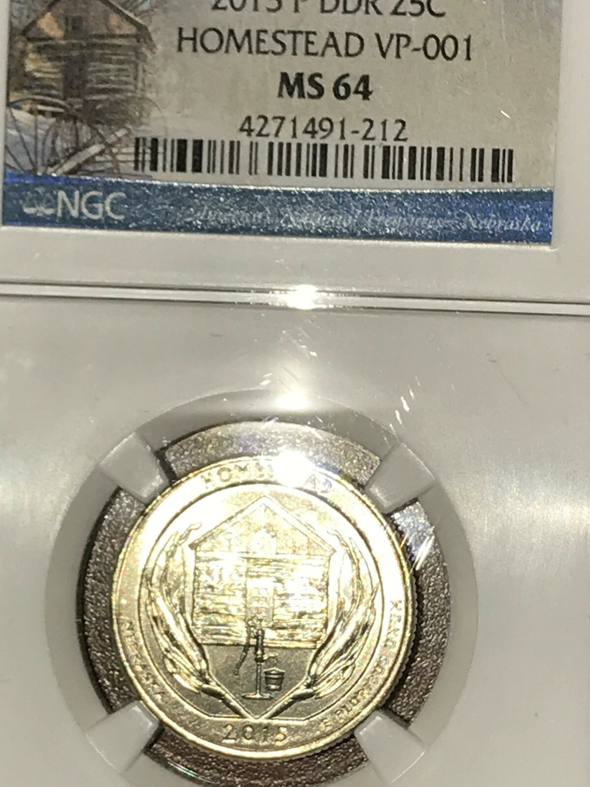 2015P DDR Washington 25c NGC MS64 VP-001 Dramatic Doubling CHN