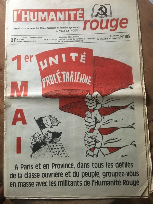 Journal MaoÃ¯Ste , HumanitÃ© Rouge, 1973, Communiste Mai 68 RÃ©Volution, Affiche