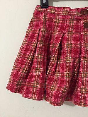 Lands' End Cotton Skorts Fuchsia, Pink, Green & Yellow Plaid Size S