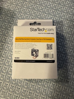 StarTech 80 mm Ball Bearing Quiet Computer Case Fan w/TX3 Connector  New In Box