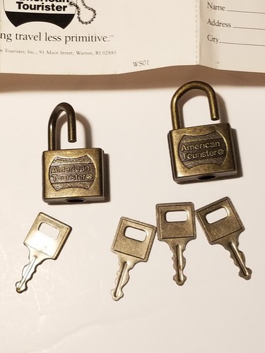American Tourister Luggage Locks Mini Padlocks 2 Lock and 4 Keys Match