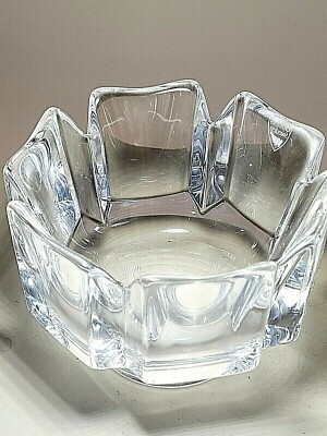 ORREFORS CORONA Lead Crystal 4.5'' Bowl 4384/31- RETIRED-Sweden by Lars Hellsten