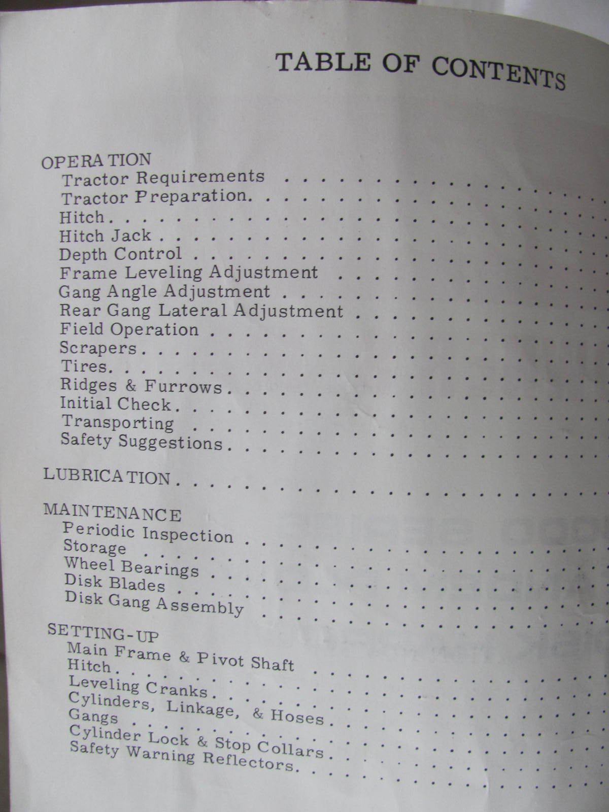 Kewanee 4000 Series Tandem Plow Disc Harrow  Manual