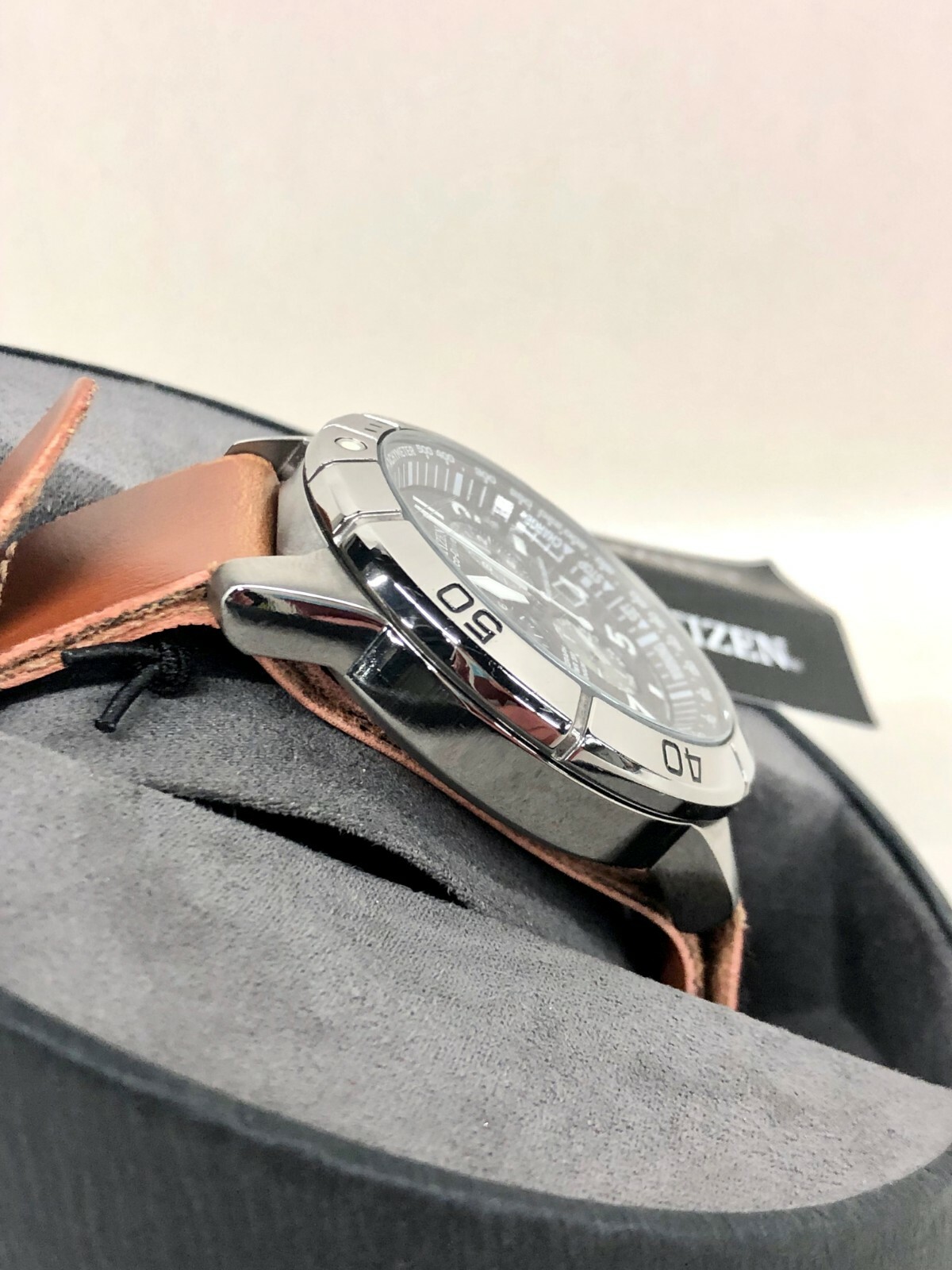 Citizen Mens Titanium / Leather Eco-Drive w/ Dual Strap Perpetual Calendar Watch