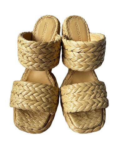 Pre-owned Bottega Veneta Canalazzo Sandal Trinity Weave Cane Sugar Size 40 Nwb In Beige