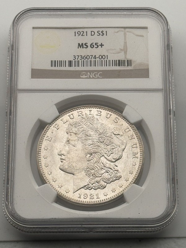 1921 D MORGAN DOLLAR VAM 1V NGC MS65+ Finest Known