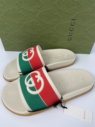 GUCCIサンダル すぐ届く Gucci グッチ メンズ レザー スライド サンダル (GUCCI