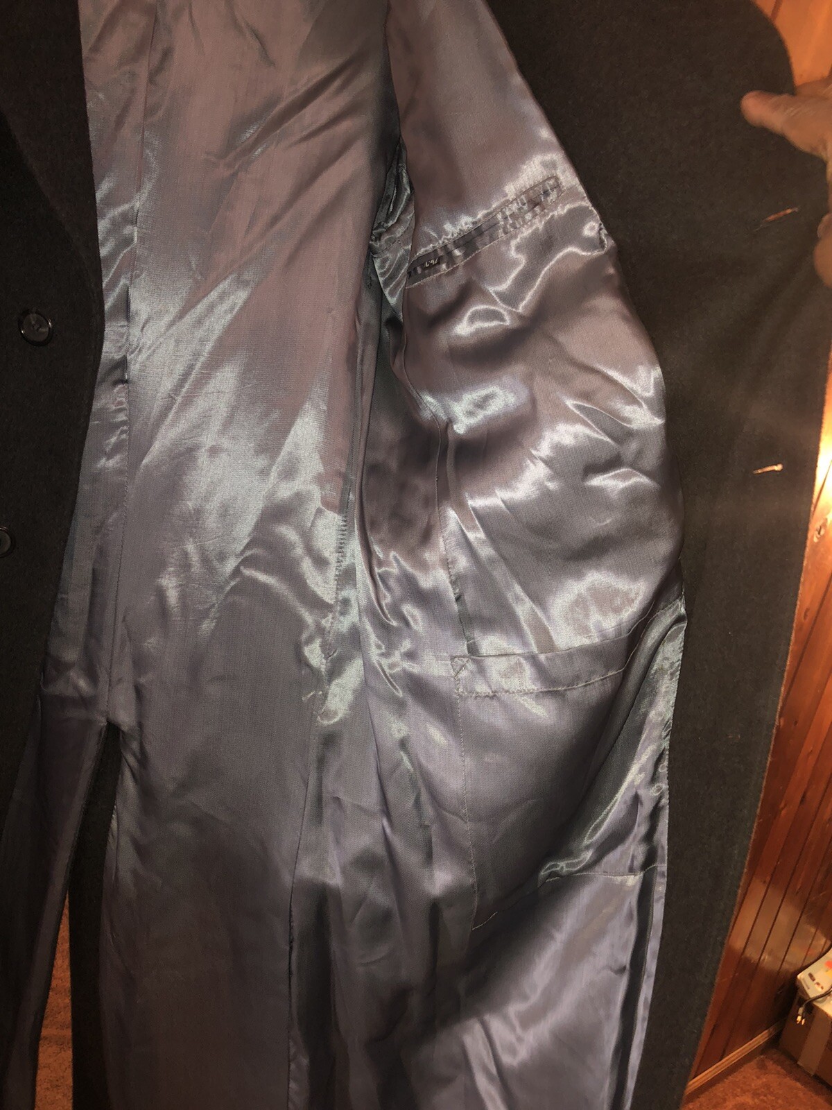 High End Men's Gray Wool Coat Size L