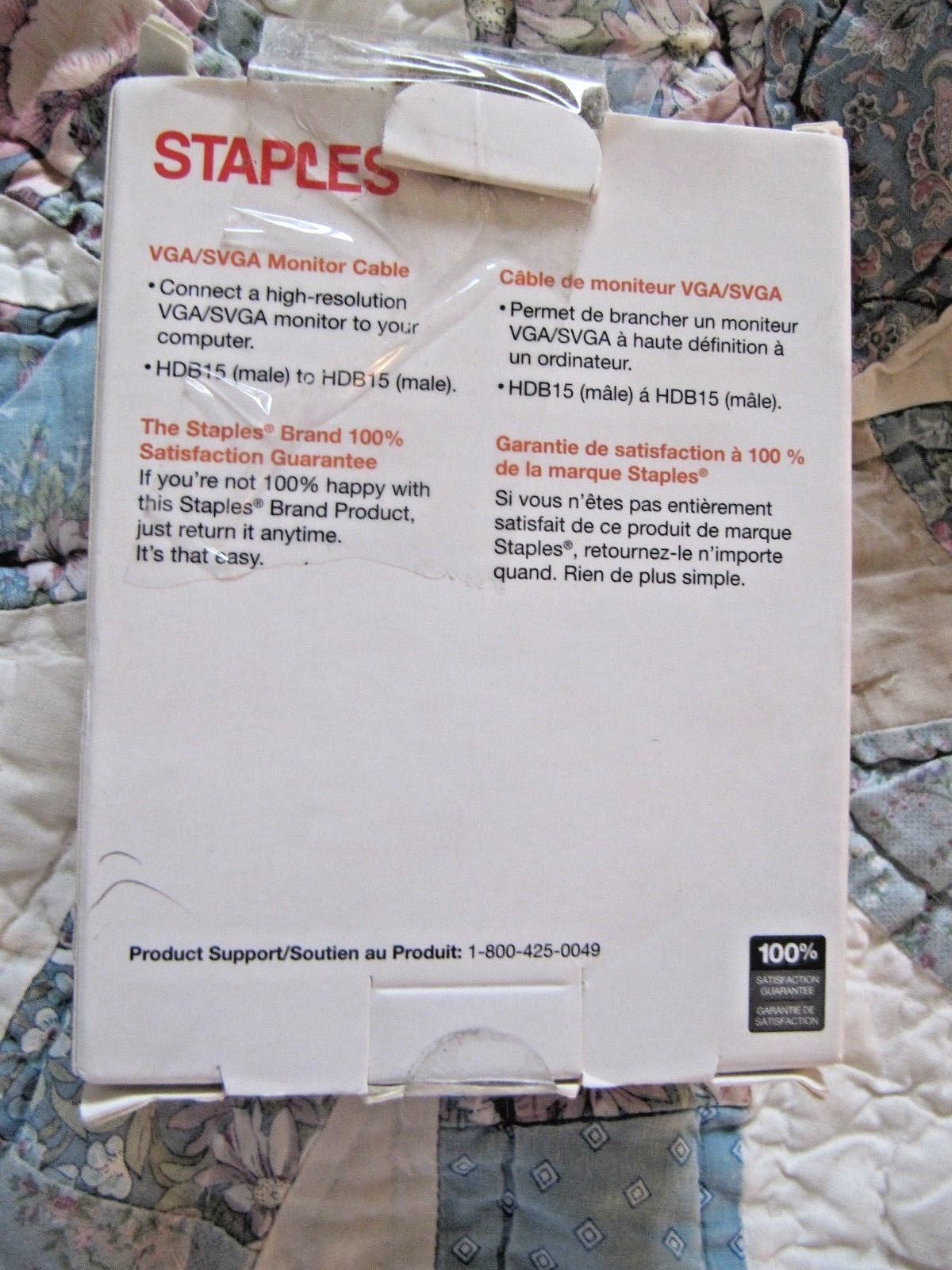 Staples 6' VGA / SVGA Computer Monitor Cable- Retails $33.99 vga6