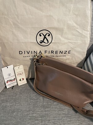 Divina Firenze Designer Handbag / XBody / Dk Brown Leather Made In Italy