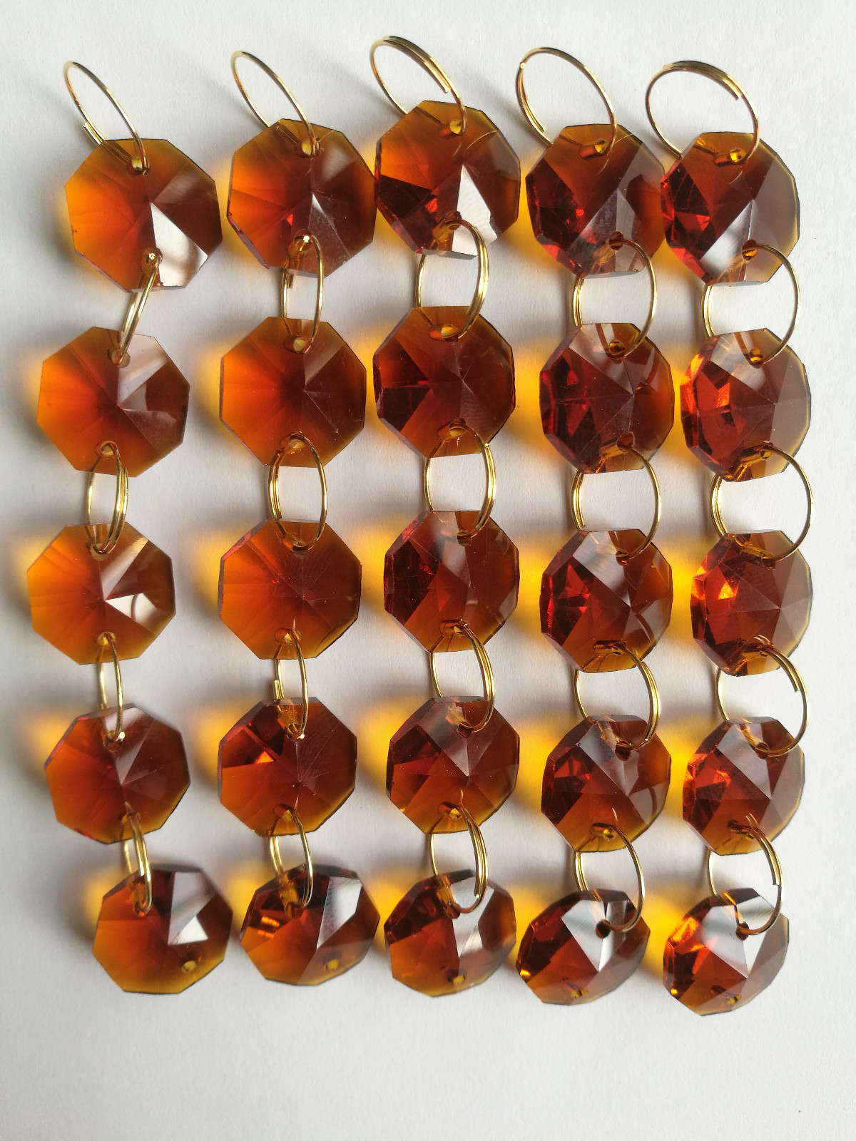 H/&D Clear Octagon 2 Holes Beads Crystal Chandelier Lamp Parts Prism Ornament