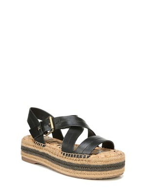 

SAM EDELMAN Женские черные кожаные эспадрильи на платформе с ремешками Aisling, размер 10 м, Черный, H0505L2