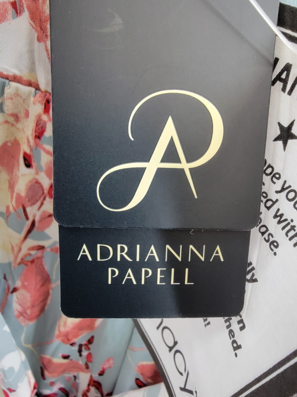 Adrianna Papell Plus Surplice Midi Dress Women's 22W Aqua Multi Back Zip Closure - Picture 17 of 18